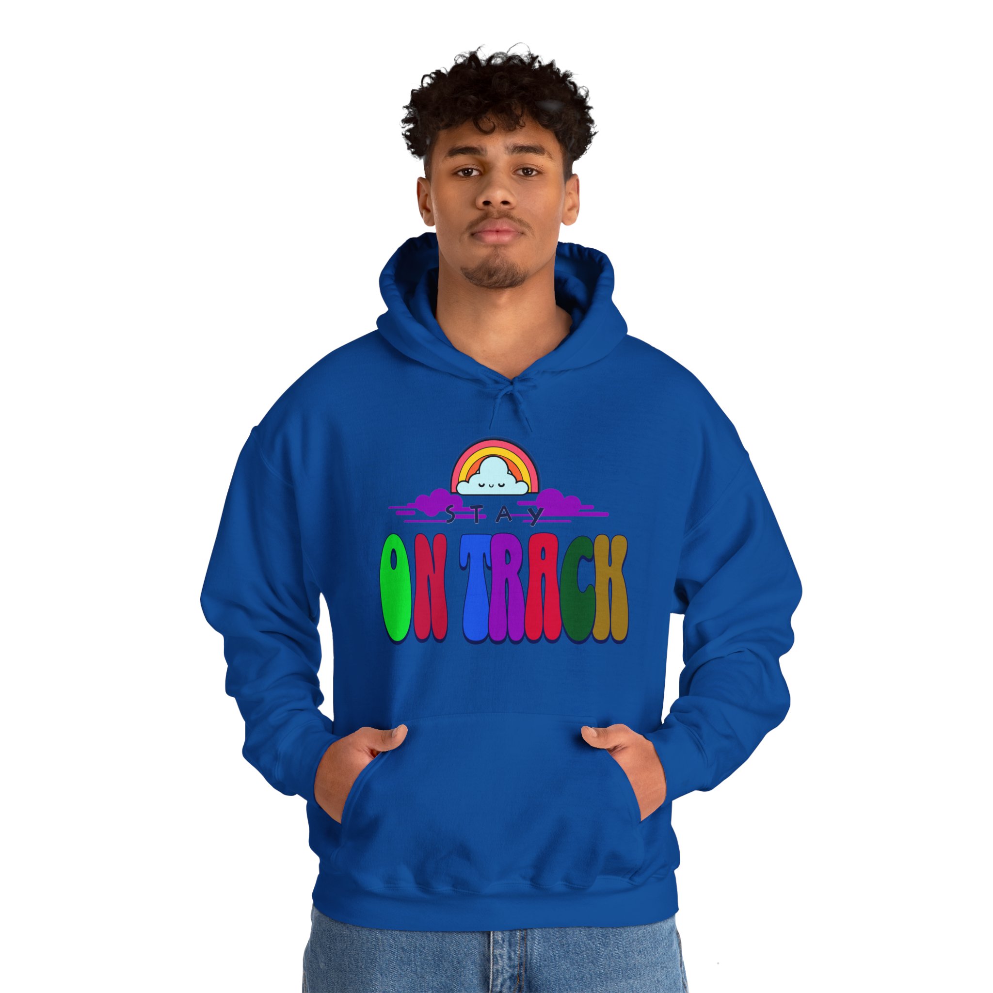 Stay on Track: Rainbow Cloud Motivational Hoodie - Image 7