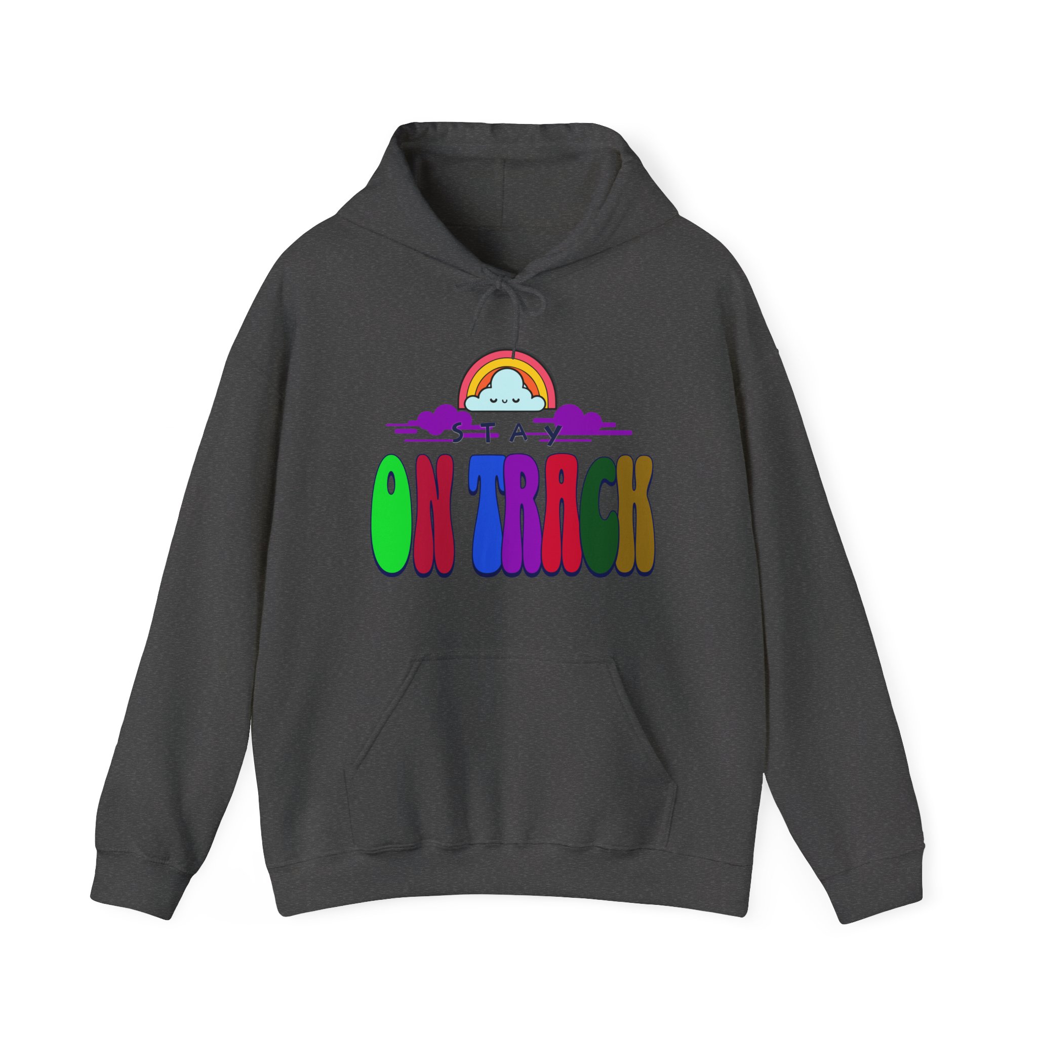 Stay on Track: Rainbow Cloud Motivational Hoodie - Image 3
