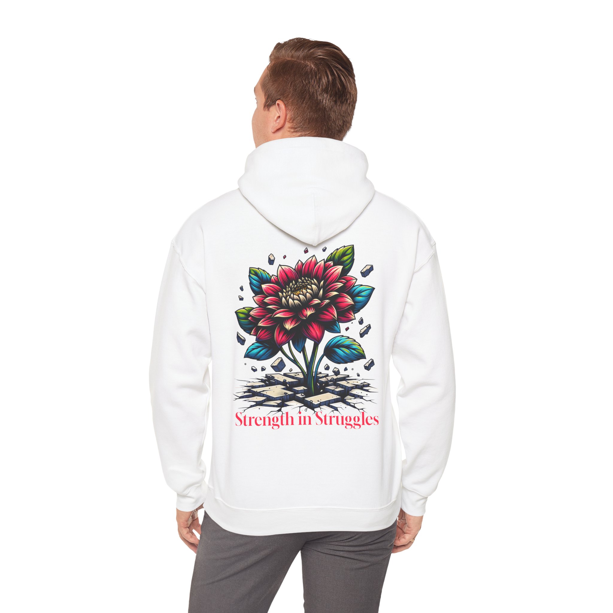 Strength in Struggles: Blooming Resilience Hoodie