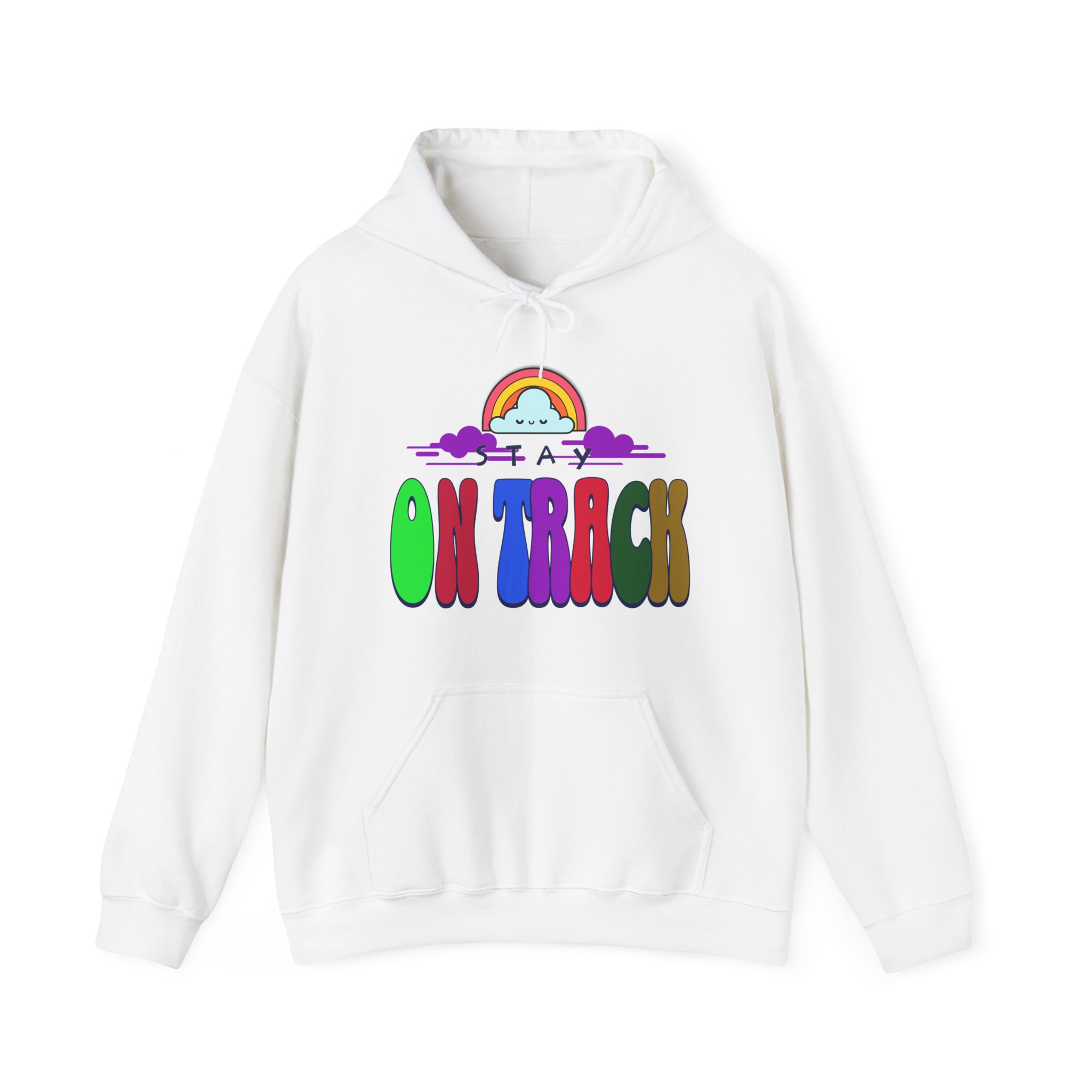 Stay on Track: Rainbow Cloud Motivational Hoodie - Image 5