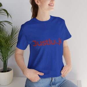Justlook: Unique Magnifying Glass Logo T-Shirt and Sweatshirt Design